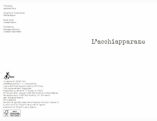 L' acchiapparane - Jeff Lemire - 2