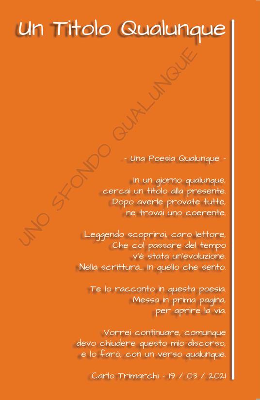 Un titolo qualunque - Carlo Trimarchi - copertina
