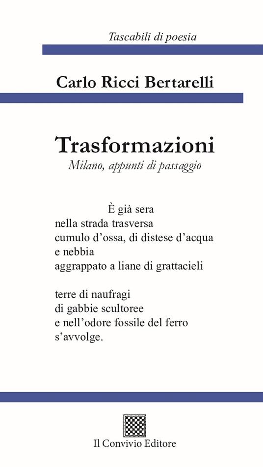 Trasformazioni. Milano, appunti di passaggio - Carlo Ricci Bertarelli - copertina