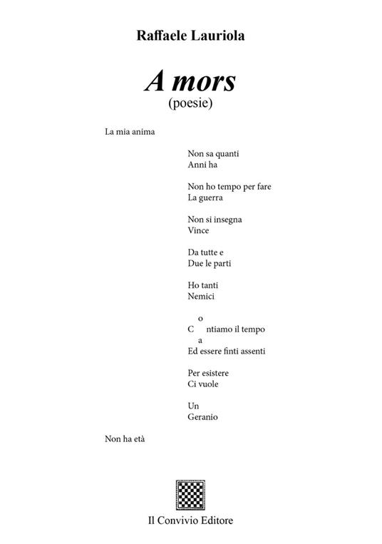 A mors - Raffaele Lauriola - copertina