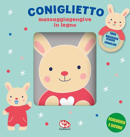 Coniglietto. Libri stoffa con massaggiagengive legno. Ediz. a colori. Con gadget - Francesca Ferri - copertina