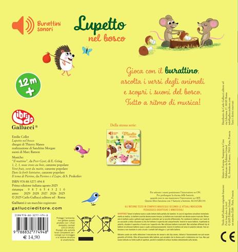 Lupetto nel bosco. Burattini sonori. Ediz. a colori - Emilie Collet,Thierry Manes - copertina