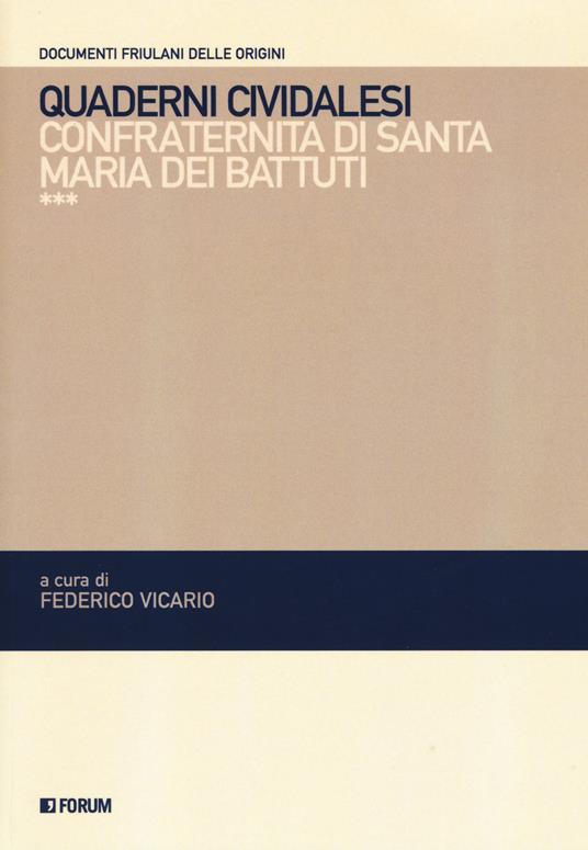 Quaderni cividalesi. Confraternita di Santo Spirito - copertina