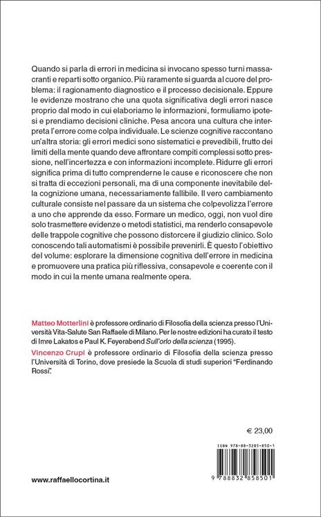 Decisioni mediche. Un punto di vista cognitivo. Nuova ediz. - Matteo Motterlini,Vincenzo Crupi - 2
