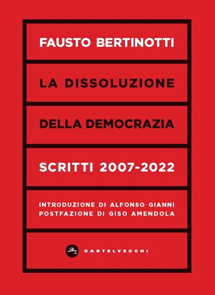La dissoluzione della democrazia. Scritti 2007-2022 - Fausto Bertinotti - copertina