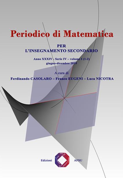 Periodico di matematica. Per l'insegnamento secondario (2019). Ediz. per la scuola. Vol. 1-2 - copertina