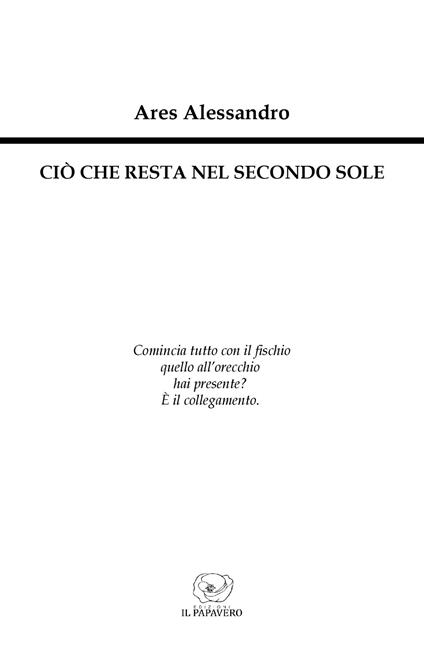 Ciò che resta nel secondo sole - Ares Alessandro - copertina