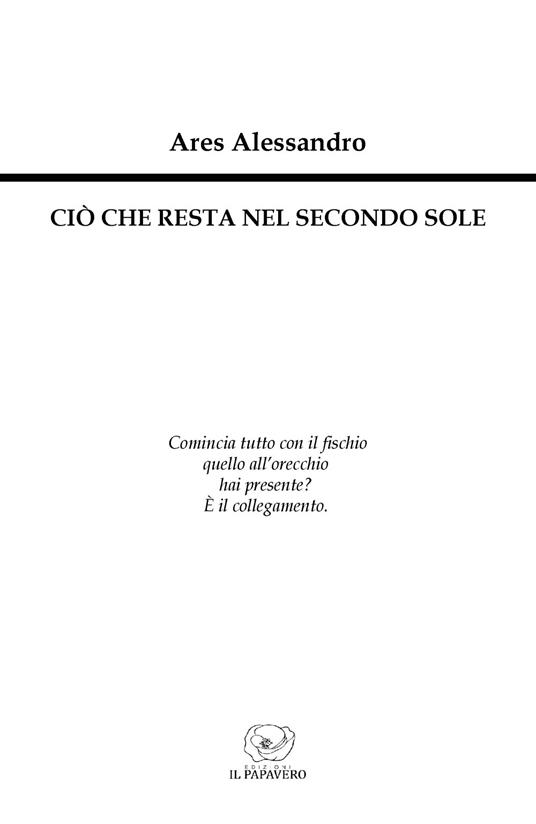 Ciò che resta nel secondo sole - Ares Alessandro - copertina