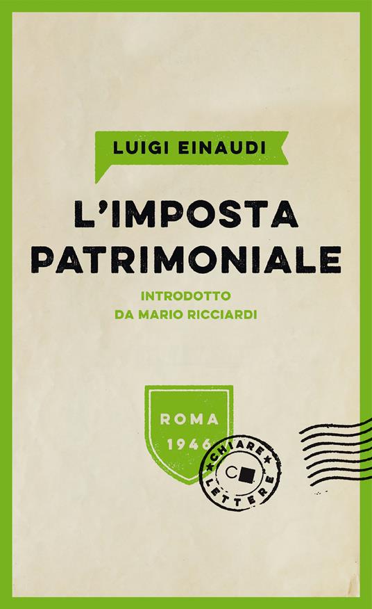 L' imposta patrimoniale - Luigi Einaudi - copertina