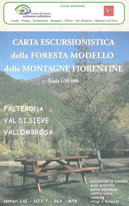 Carta escursionistica della Foresta modello delle montagne fiorentine. Falterona, Val di Sieve, Vallombrosa 1:50.000 - copertina