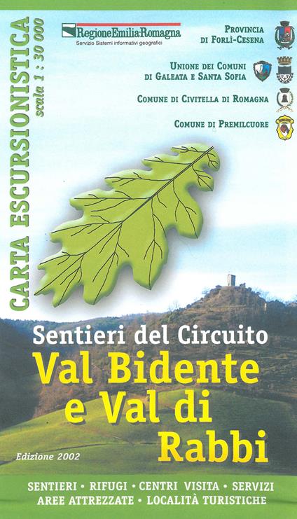 Sentieri del circuito. Val Bidente e Val di Rabbi 1:30.000 - copertina