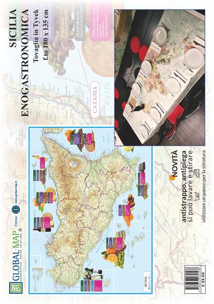 Sicilia enogastronomica (carta in Tyvek cm 135x180) - copertina