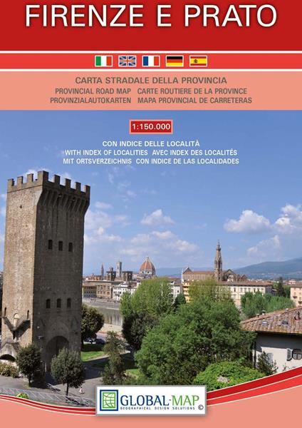 Firenze e Prato. Carta stradale della provincia 1:150.000 - copertina