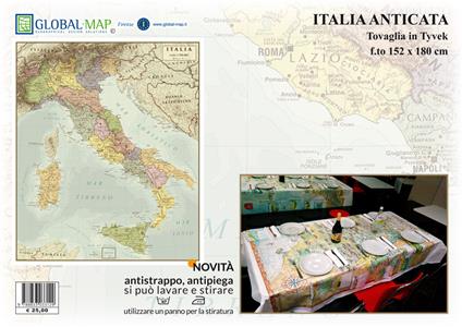 Italia anticata. Scala 1:700.000 (carta in Tyvek cm 152x180) - copertina