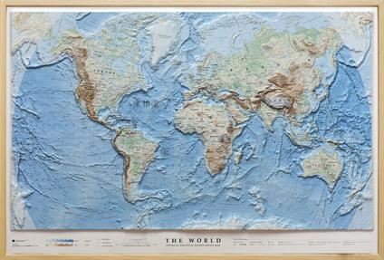 The world. Scala 1:40.000.000 (carta in rilievo con cornice cm 97x64) - copertina