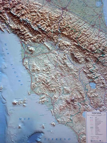 Toscana. Scala 1:350.000 (carta in rilievo cm 69x90) - copertina