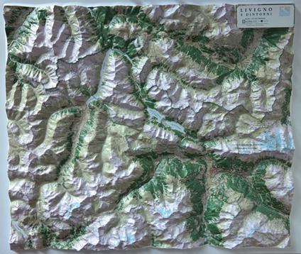 Livigno e dintorni 1:50.000 (carta in rilievo senza cornice) - copertina