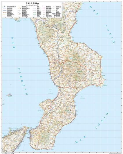 Calabria 1:250.000. Carta murale in foglio steso - copertina