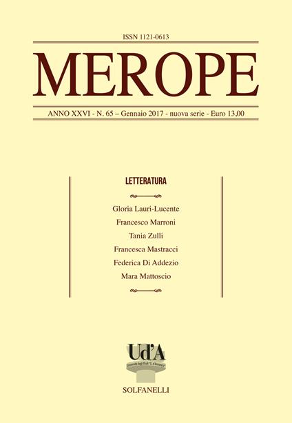 Merope. Vol. 65: Letteratura - copertina