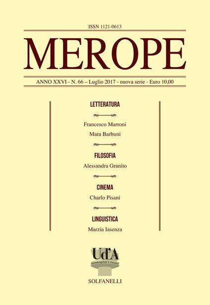 Merope. Vol. 66: Letteratura-filosofia-cinema-linguistica - copertina
