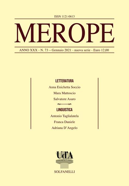 Merope. Vol. 73: Letteratura-linguistica - copertina