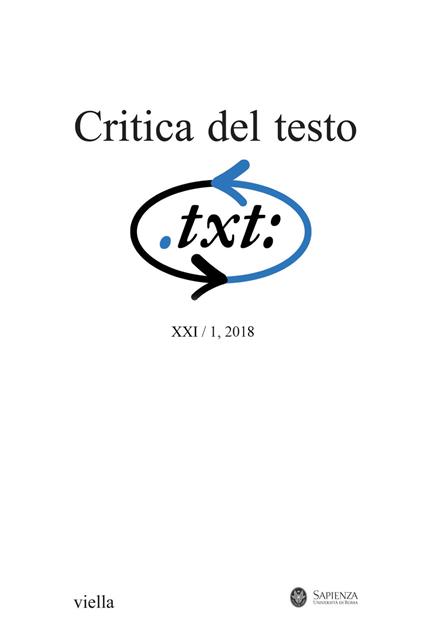 Critica del testo (2018). Vol. 1 - copertina