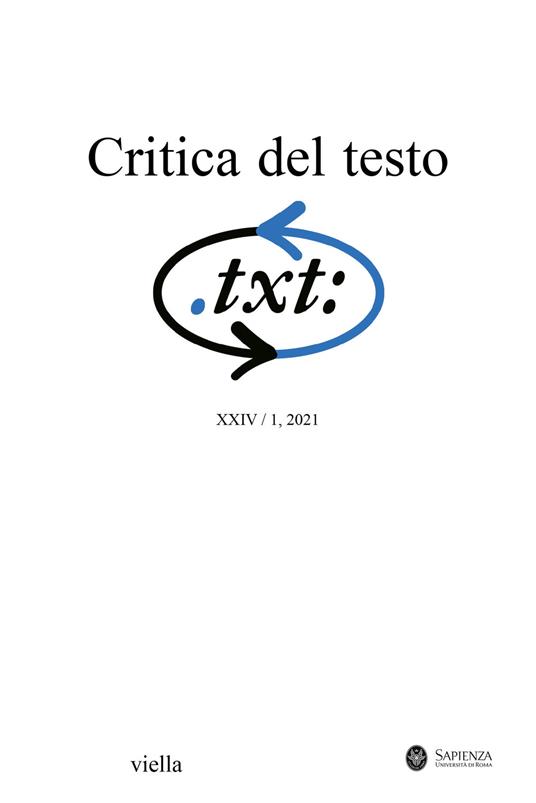 Critica del testo (2021). Vol. 24 - copertina