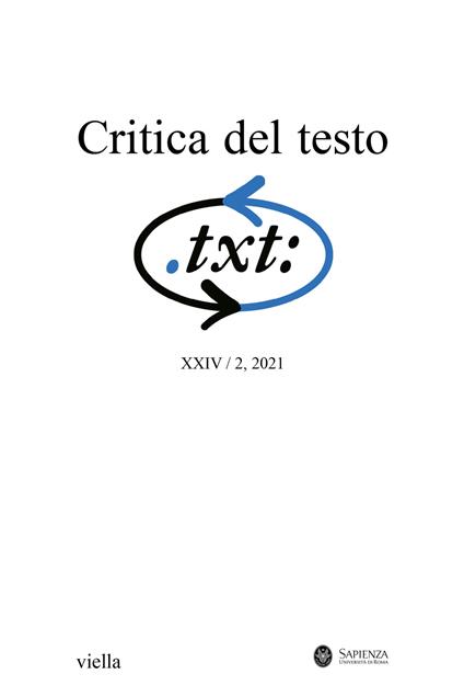Critica del testo (2021). Vol. 24\2 - copertina