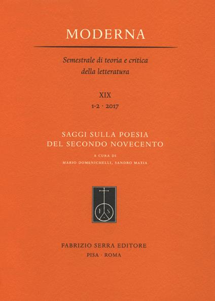Saggi sulla poesia del secondo Novecento - copertina