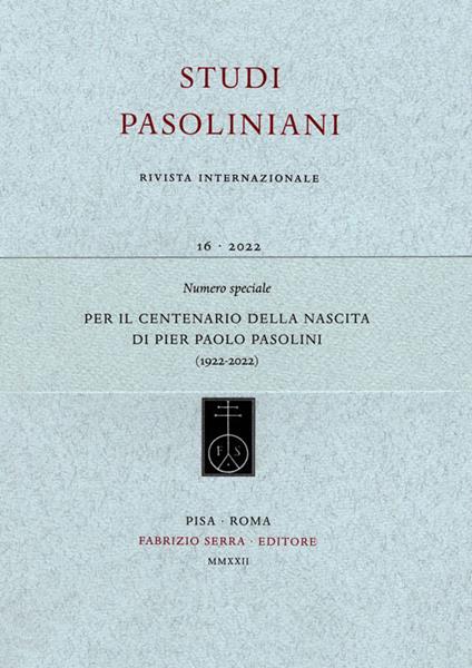 Per il centenario della nascita di Pier Paolo Pasolini (1922-2022). Numero speciale. Ediz. italiana e inglese - copertina