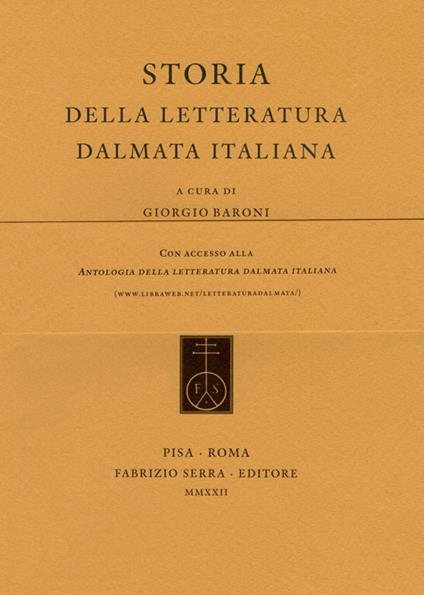 Storia della letteratura dalmata italiana - copertina