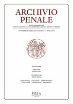 Archivio penale. Rivista quadrimestrale di diritto, procedura e legislazione penale, speciale, europea e comparata (2020). Vol. 3