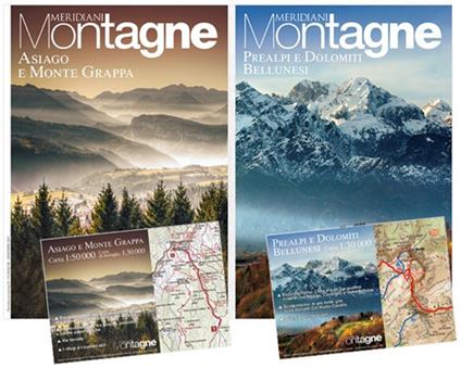 Asiago e Monte Grappa-Prealpi e Dolomiti bellunesi. Con 2 Carta geografica ripiegata - copertina