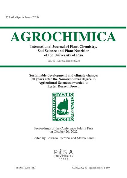Agrochimica (2022). Vol. 67: Special issue - copertina