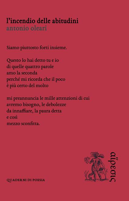 L' incendio delle abitudini - Antonio Oleari - copertina