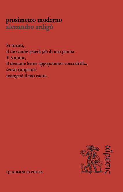 Prosimetro moderno - Alessandro Ardigò - copertina