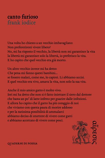 Canto furioso - Frank Iodice - copertina