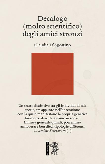 Decalogo (molto scientifico) degli amici stronzi - Claudia D'Agostino - copertina