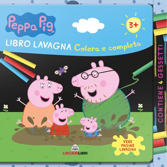 Colora e completa. Libro lavagna. Peppa Pig. Ediz. a colori. Con gadget - copertina