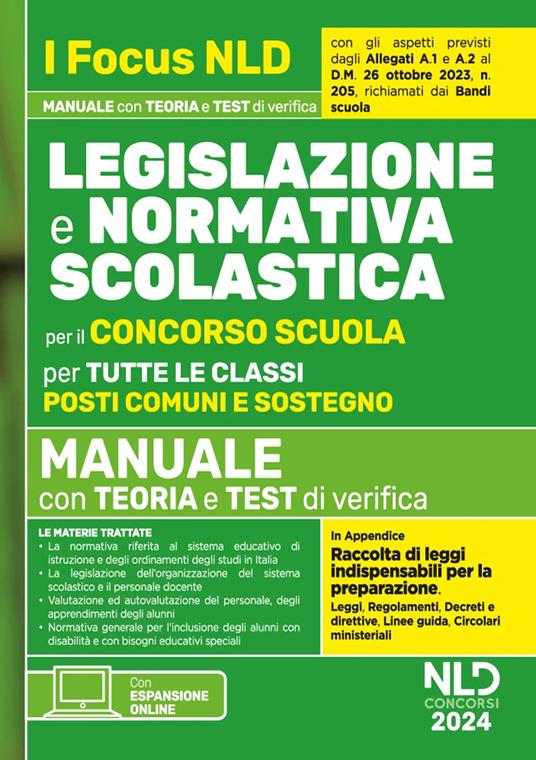 Normativa scolastica per il Concorso Scuola. Manuale per tutte le classi - copertina