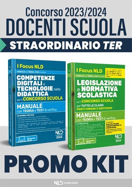 Concorso docenti scuola straordinario TER 2023-2024. Kit normativa scolastica per il concorso scuola: Manuale per tutte le classi-Competenze informatiche e didattica digitale per il concorso scuola - copertina