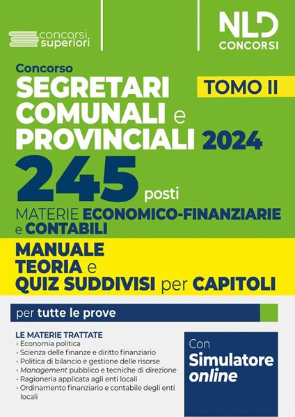 Concorso 245 segretari comunali e provinciali. Manuale teoria e quiz. Vol. 2 - copertina