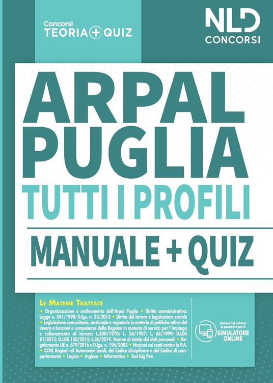 Concorso ARPAL Puglia: Manuale completo + Quiz per tutti i profili - copertina