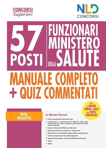 Ministero della salute: 57 funzionari di vari profili professionali. Manuale per la prova preselettiva - copertina
