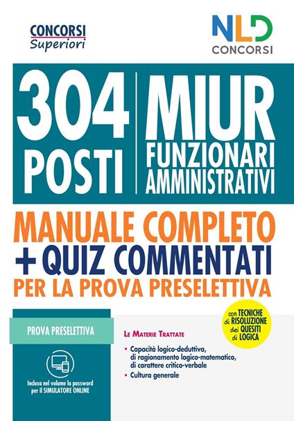 Concorso MIUR 304 posti di funzionari amministrativi. Nuova ediz. - copertina