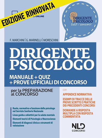 Dirigente psicologo. Manuale + quiz per la preparazione al concorso. Nuova ediz. Con Contenuto digitale per accesso online: aggiornamento online - Francesco Marchini,Giorgia Marinelli,Alessandra Moreschini - copertina