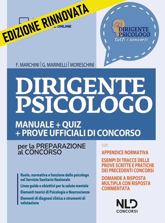 Dirigente psicologo. Manuale + quiz per la preparazione al concorso. Nuova ediz. Con Contenuto digitale per accesso online: aggiornamento online - Francesco Marchini,Giorgia Marinelli,Alessandra Moreschini - copertina