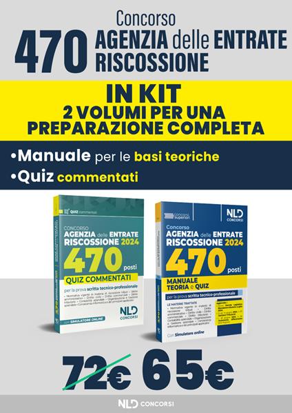 Concorso Agenzia delle Entrate Riscossione 2024. 470 posti. Manuale+test di verifica per la preparazione al concorso. Nuova ediz. - copertina