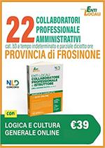 22 Collaboratori Professionali Amministrativi Cat. B3 a tempo indeterminato e parziale diciotto ore. Provincia di Frosinone. Manuale con quiz online per la preparazione al concorso