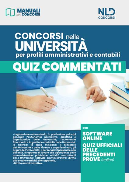 Concorsi nelle università per profili amministrativi e contabili. Quiz commentati. Con software online - copertina